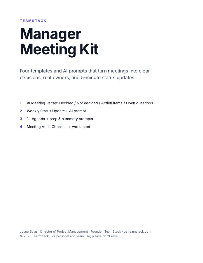 Manager Meeting Kit cover
